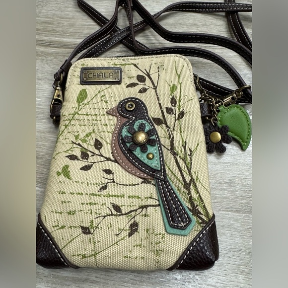 Chala Handbags - CHALA Safari Collection Canvas Bird Cell Phone Crossbody Purse